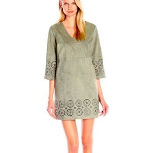 NWT Vince Camuto laser cut suede dress
